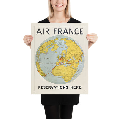 France Travel Poster: Air France. Reservations here by E. Girard, 1933