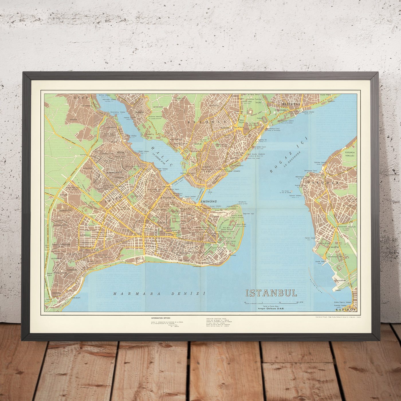 Ancienne carte d'Istanbul, 1964 : Ayasofya, Sultanahmet, Galata, Beyoğlu, Kadıköy 