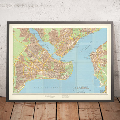 Ancienne carte d'Istanbul, 1964 : Ayasofya, Sultanahmet, Galata, Beyoğlu, Kadıköy 