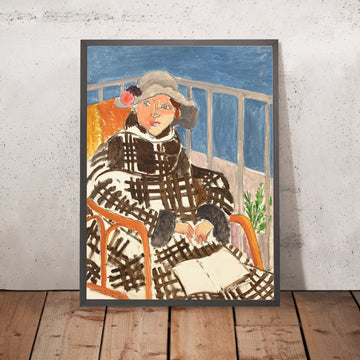 Un’immagine incorniciata di Mademoiselle Matisse en manteau écossais (Mademoiselle Matisse in a plaid coat) di Henri Matisse, 1918