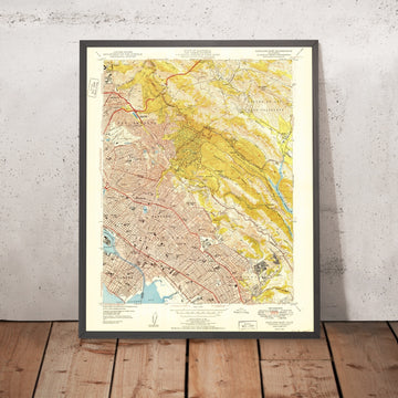 Old Map of Piedmont, California by USGS, 1949 – Oakland, San Francisco Bay & Grizzly Peak