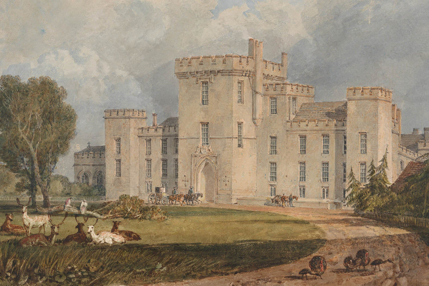 Vista de Hampton Court, Hertfordshire, desde el noroeste por Turner, 1806 