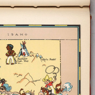Pictorial Map of Nevada by Ruth Taylor White, 1935: Las Vegas, Reno, Carson City, Mining, Railroads