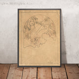 Two Female Figures by Alphonse Mucha, 1860