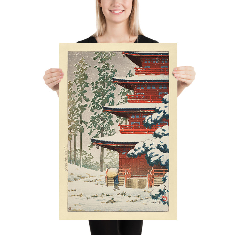 Saishoin-Tempel im Schnee von Hasui Kawase, 1936 