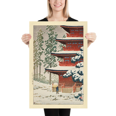 Templo Saishoin en la nieve de Hasui Kawase, 1936 