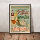 Amer Collin Elixir des Archers Vintage Liqueur Poster by Auguste Morren, 1896