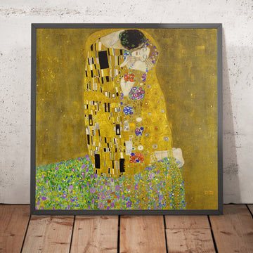A framed image of The Kiss by Gustav Klimt, 1907–1908
