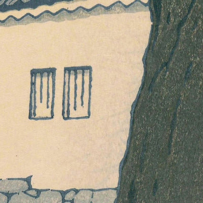 Neige persistante au château de Hikone par Hasui Kawase, 1935 