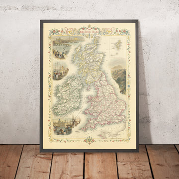 Antica mappa delle Isole Britanniche di Tallis, 1851: L&