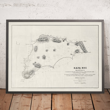 Antica mappa nautica di Pasqua, 1870 