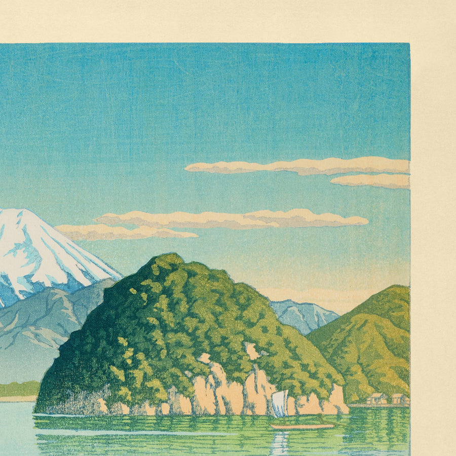 Morgen am Mitohama Strand mit dem Mt Fuji von Hasui Kawase 1935 