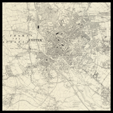 Personalised Old Map of Exeter