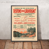 Poster da viaggio dell’Auvergne: Chemin de Fer d’Orléans di Louis Tauzin, 1908 