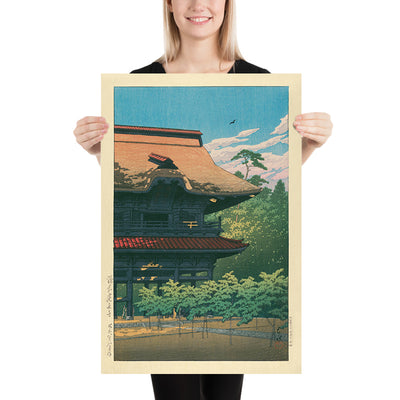 Temple et Arbres par Hasui Kawase, 1935 