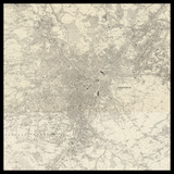 Mapa antiguo personalizado de Sheffield 