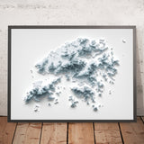 Hong Kong Topographic 3D Relief Map