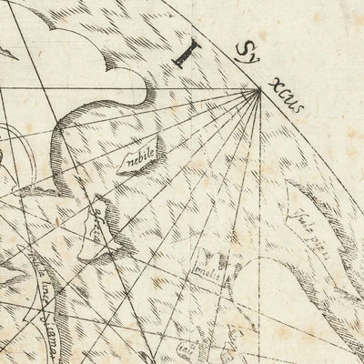 Carte du monde médiévale centrée sur Jérusalem par Vesconte, 1611 : Mappa Mundi Portolan 
