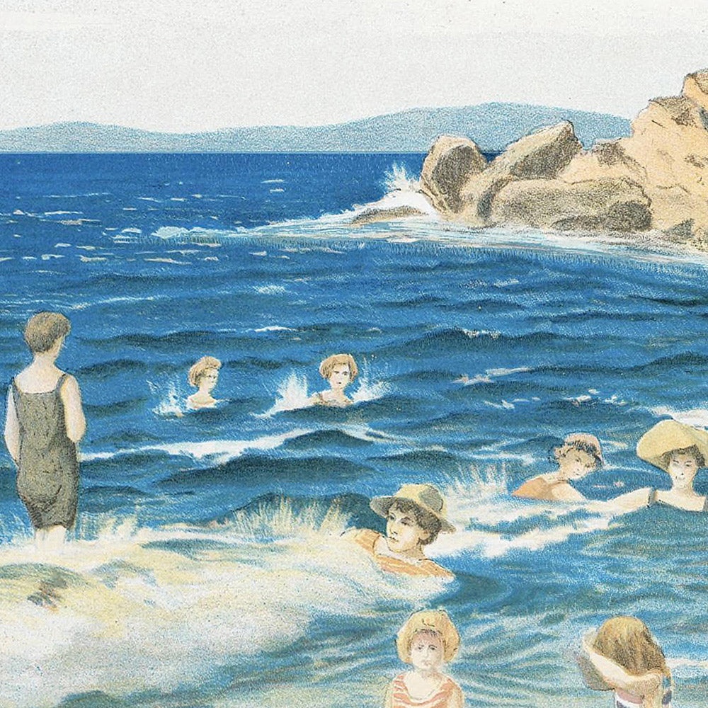 Hankø, Norway Travel Poster: Bains de mer de Hankø by Thorolf Holmboe, 1904