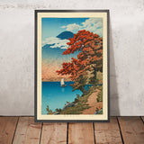 Lago Chuzenji otoñal en Nikko con el Monte Fuji de Hasui Kawase 1935 