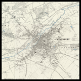 Personalised Old Map of Canterbury