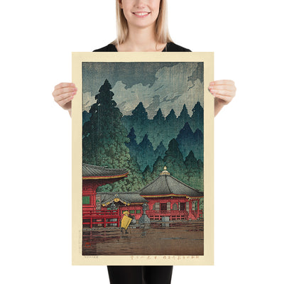 Futatsu Hall en Nikko por Hasui Kawase 1935 