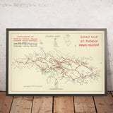 Old Road Map of St. Thomas, US Virgin Islands, 1960: Charlotte Amalie, Tutu, Red Hook, Cruz Bay, Airport