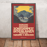 Interlaken Reiseplakat: Bernisches Kantonal-Schützenfest von Plinio Colombi, 1921 