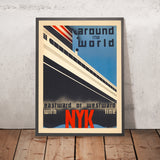 Poster di viaggio Around the World di George Hemming, 1932 