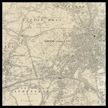An old Ordnance Survey map of Ashton-under-Lyne