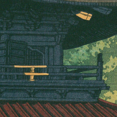 Temple et Arbres par Hasui Kawase, 1935 