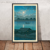 Moon over the Ara River at Akabane by Hasui Kawase, 1935