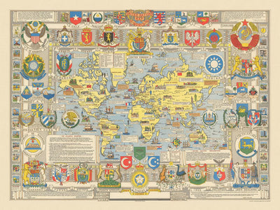 Mapa del Viejo Mundo de las Naciones Unidas, 1948: Era de la Post-Segunda Guerra Mundial, Estilo Pictórico 