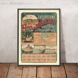Normandy Travel Poster: Excursions sur les Côtes de Normandie by Imp. Maulde et Renou, 1890