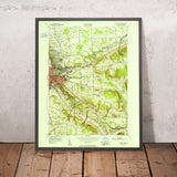 Old Map of Ithaca, New York by USGS, 1951 – Cornell University & Cayuga Lake
