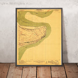 Old Map of Natchez, Mississippi by USGS, 1909 – Mississippi River & Vidalia, Louisiana