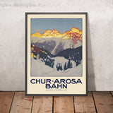 Schweiz Reiseplakat: Chur-Arosa-Bahn von Theodor Barth, 1915 