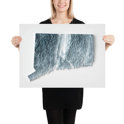 Connecticut Topografische 3D-Reliefkarte 