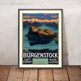 Reiseposter Vierwaldstättersee: Bürgenstock 