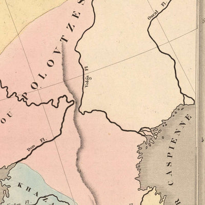 Ancienne carte des croisades en Europe et au Moyen-Orient, 1838 : itinéraires, Antioche, Jérusalem, Constantinople, Terre Sainte 