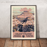 Póster de viaje del Parque Nacional del Gran Cañón de Chester Don Powell, 1938 