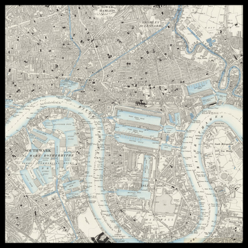 An old Ordnance Survey map of Canary Wharf
