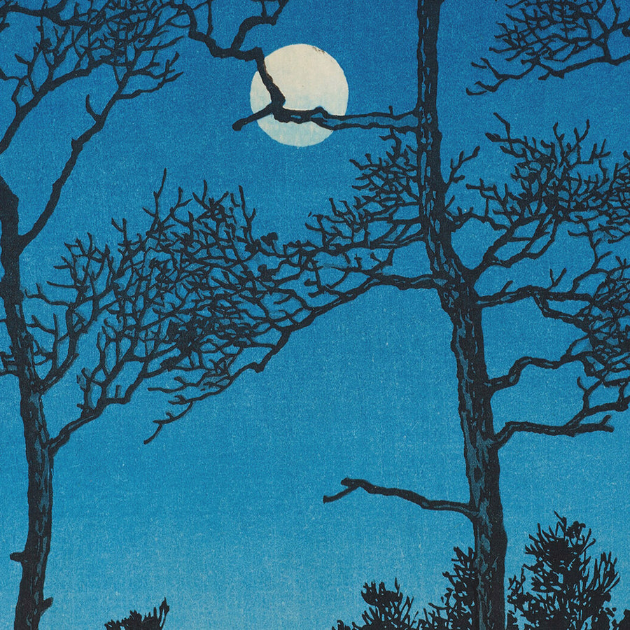 Winter Moon over Toyama Plain by Hasui Kawase 1935