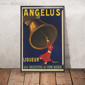 A framed image of Angelus Vintage Liqueur Poster by Leonetto Cappiello, 1911