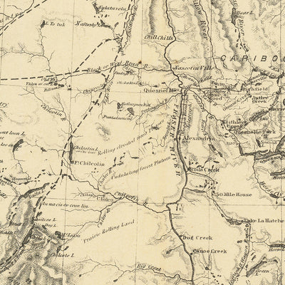 Ancienne carte ferroviaire de la Colombie-Britannique par Trutch, 1878 : Vancouver, Victoria, itinéraires du CPR, rivière Fraser, Rocheuses 