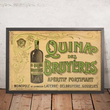 A framed image of Quina des Bruyères Vintage Aperitif Poster, 1903