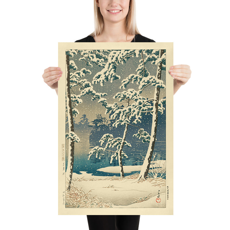 Senzoku-Teich im Schnee von Hasui Kawase, 1935 