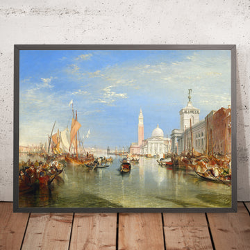 Una imagen enmarcada de Venecia – La Dogana y San Giorgio Maggiore de Turner, 1834