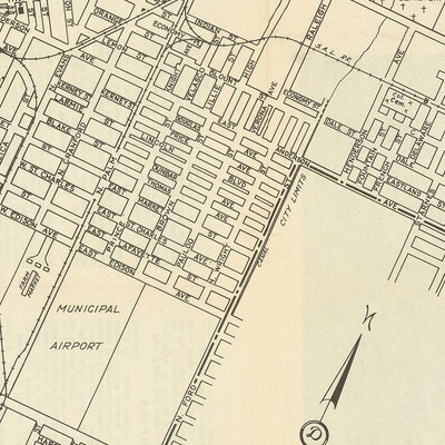 Old City Map of Fort Myers Florida by Frank B. Dolph, 1945: Caloosahatchee, City Hall, Yacht Basin, Courthouse, Golf Course