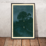 Río Oscuro con Luciérnagas (Río Minuma, Ômiya) de Hasui Kawase, 1935 